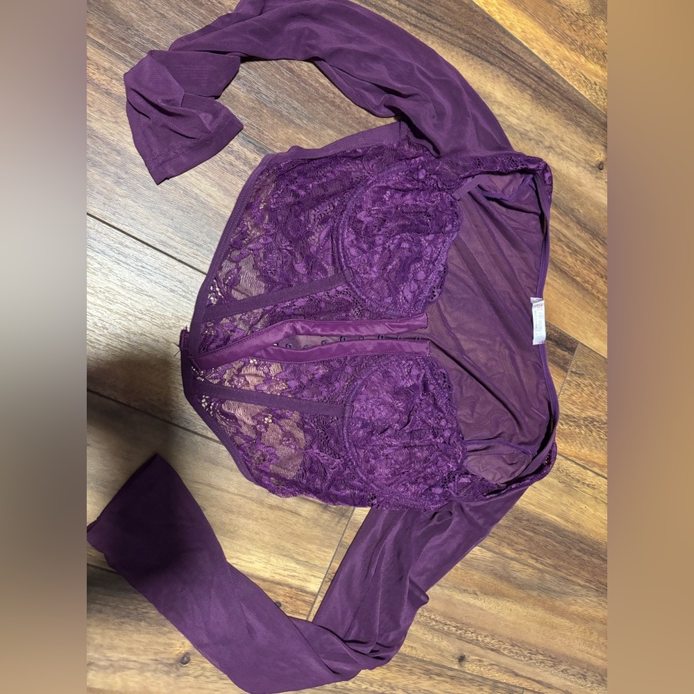 Corset long sleeve purple top. Size small